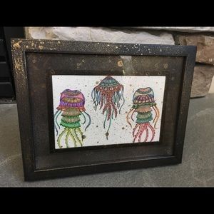 Hand Painted Frame with Colored Post Card